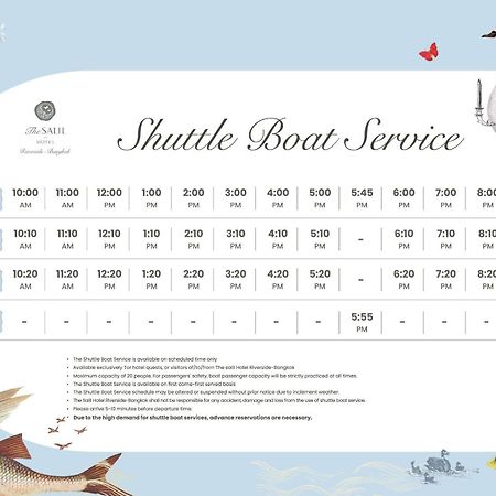 The Salil Hotel Riverside Bangkok Ngoại thất bức ảnh Shuttle boat service timetable